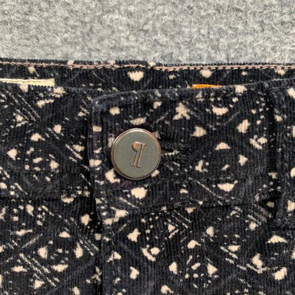 Pilcro Pants Womens 25 Black Cream Corduroy Fit Serif Skinny Ankle Anthropologie - Picture 5 of 16